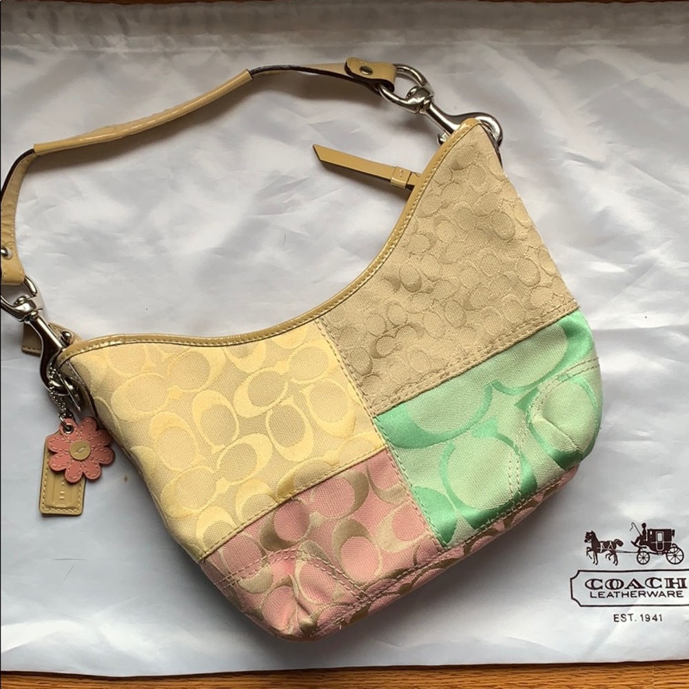 Small Pastel Coach Patchwork Purse